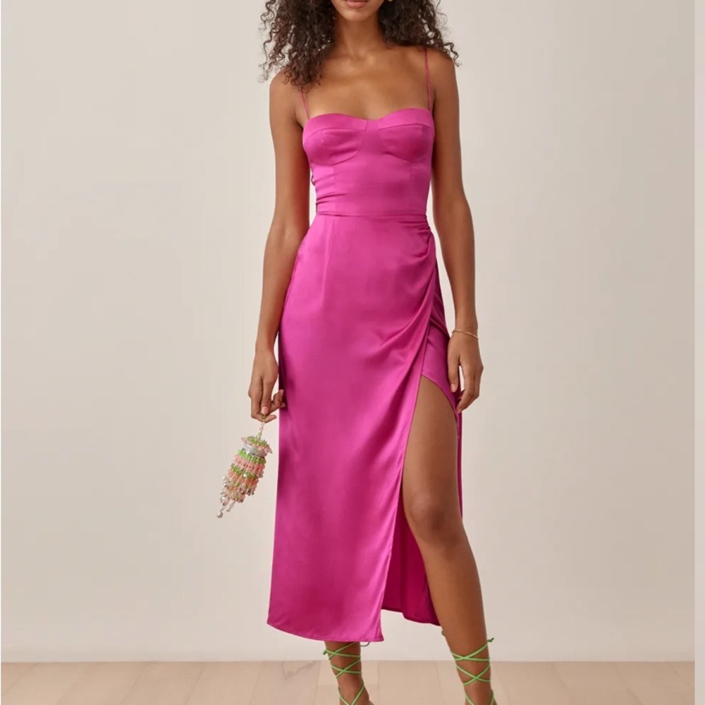 Reformation Marguerite Dress in Flambé Pink - Size 2